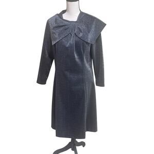 teri jon metallic midi dress